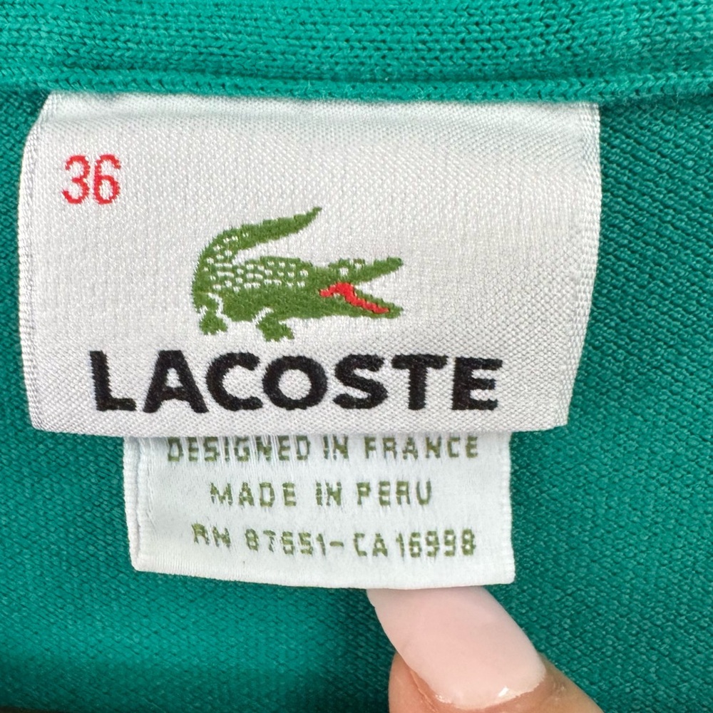 Lacoste Women's Green Polo Shirt Size 36 - Picture 5 of 5